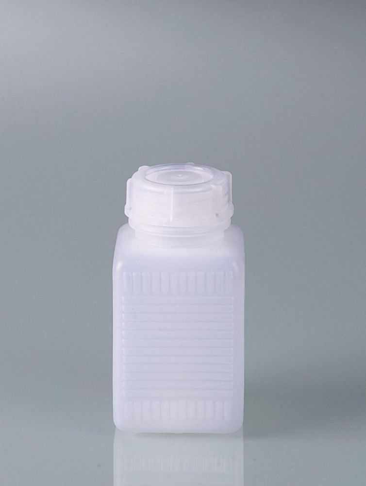 Wide-necked square bottle 250 ml HDPE, with cap
