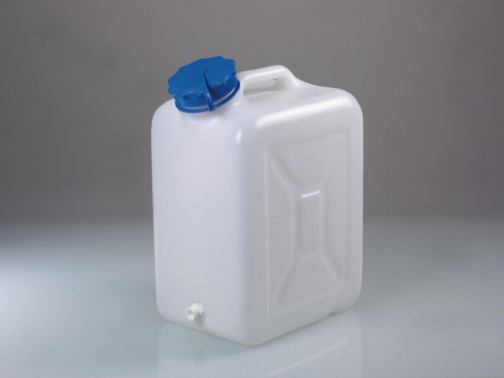 Wide-necked jerrycans, HDPE, with threaded connector
