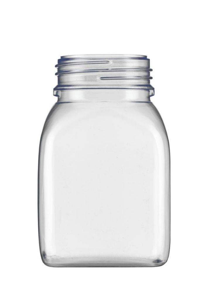 Square wide-mouth containers, without closure, series 310, PVC, clear