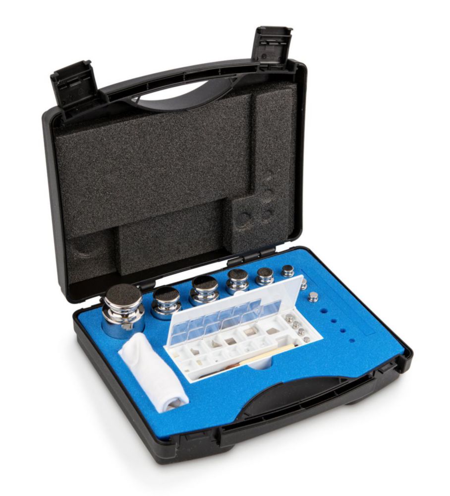 Weight set E2, cylindrical shape, with plastic case