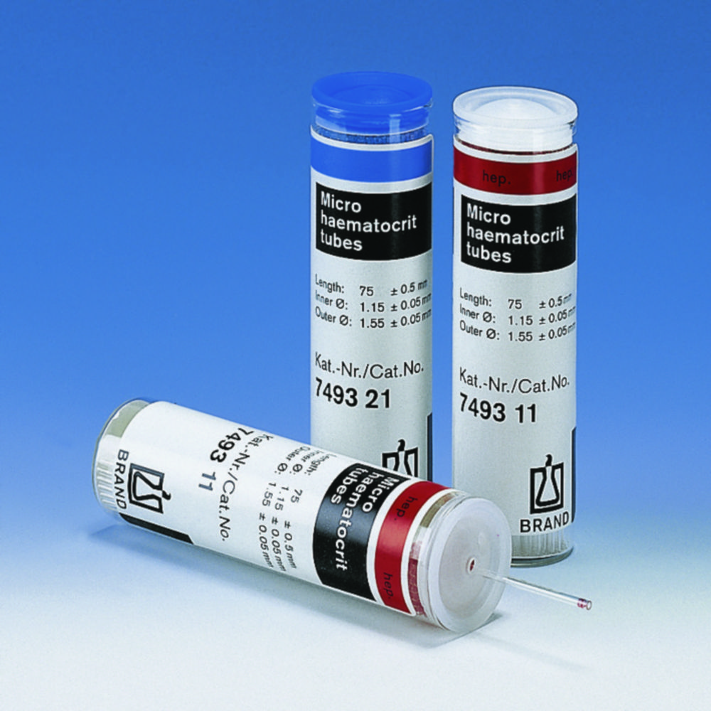 Micro-haematocrit capillary tubes, heparinised