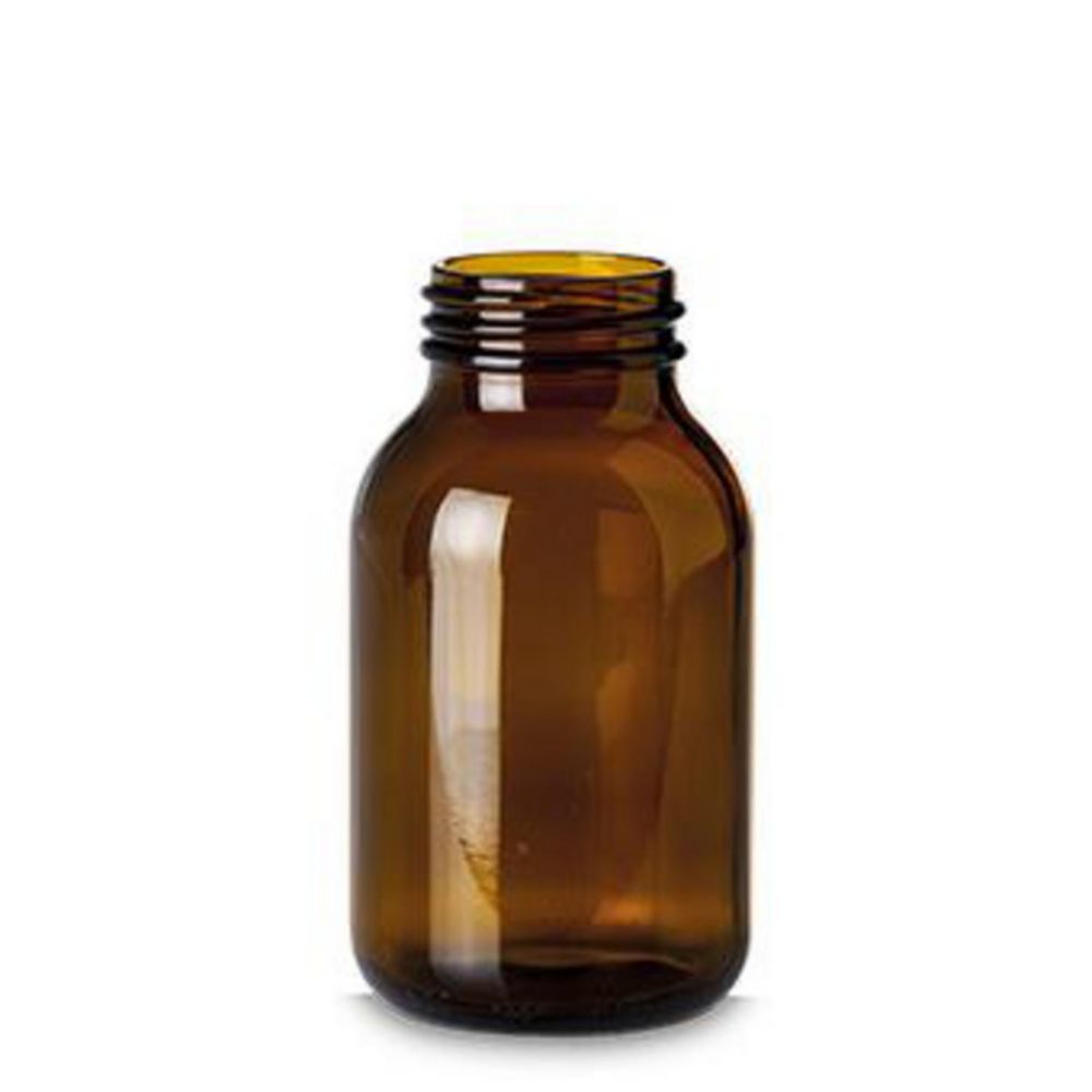 Weithalsflaschen ohne Verschluss, Kalk-Soda Glas, braun