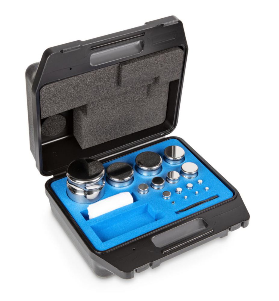 Weight set E2, compact shape, with plastic case