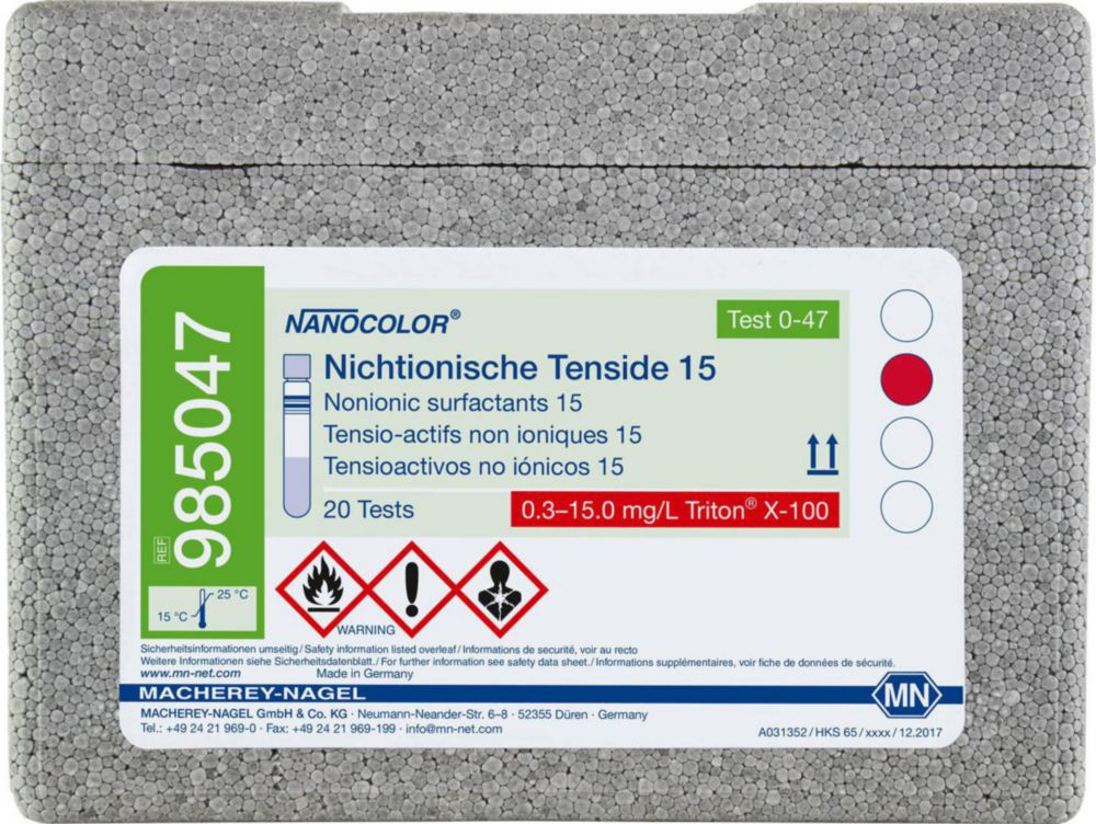 Tube tests NANOCOLOR® anionic surfactants
