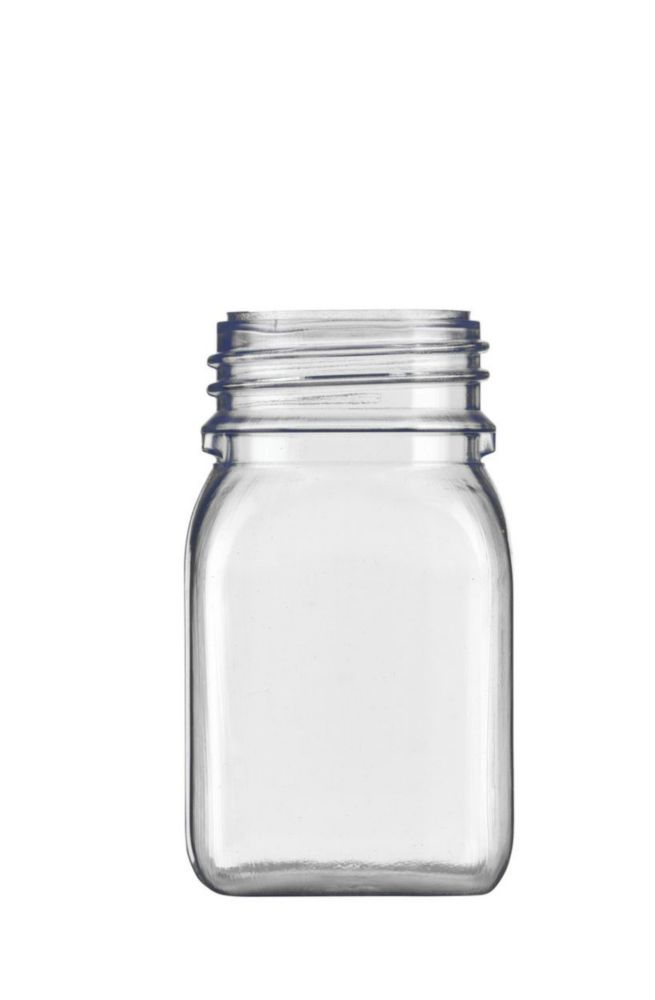Square wide-mouth containers, without closure, series 310, PVC, clear