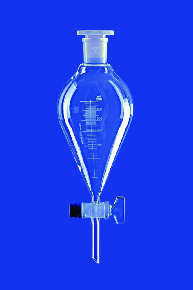 Separating funnels, conical, with glass plug, borosilicate glass 3.3