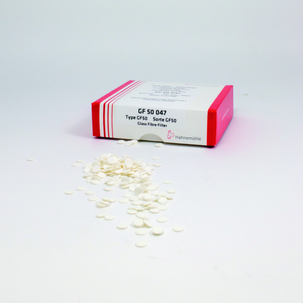 Glass fibre filters without binder, round filters