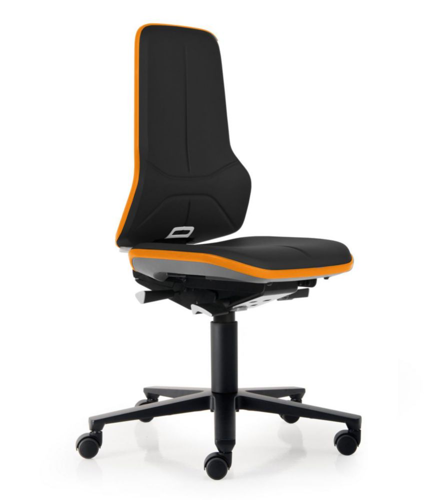Neon laboratory chair with permanent contact backrest