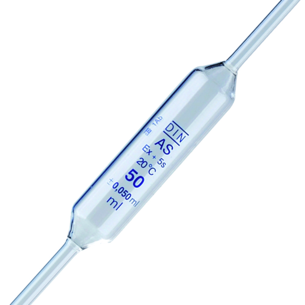 LLG-Vollpipetten, Glas, Klasse AS, 1 Marke, blau graduiert