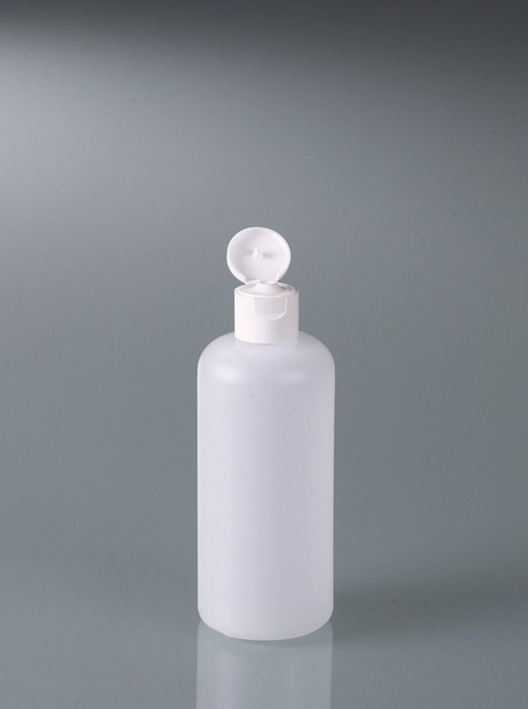 Round bottles, HDPE, with snap closure, PP