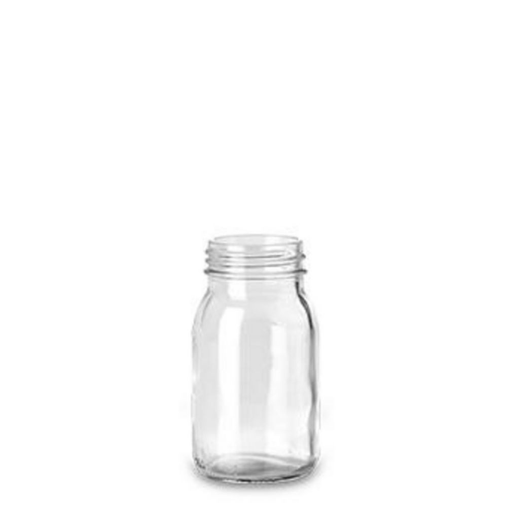 Wide-mouth bottles without closure, soda-lime glass