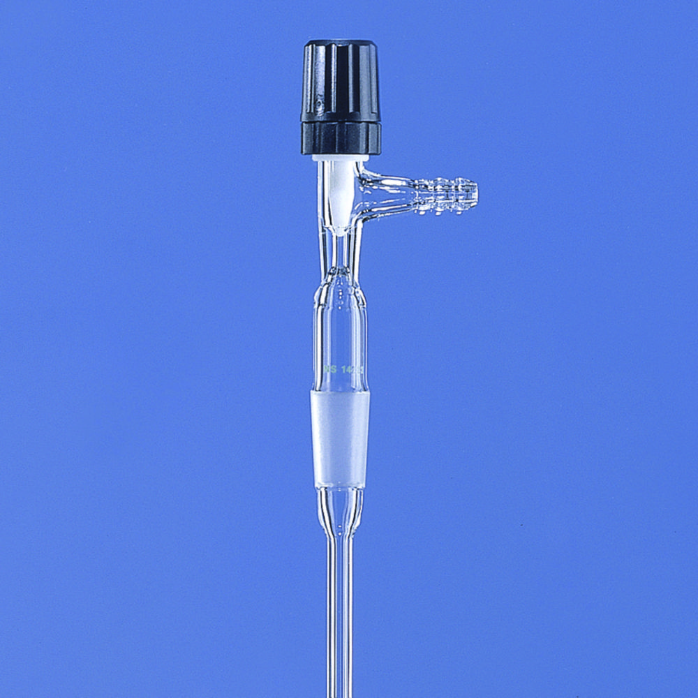 Gaseinleitungsrohr mit Ventilhahn, DURAN®-Rohr