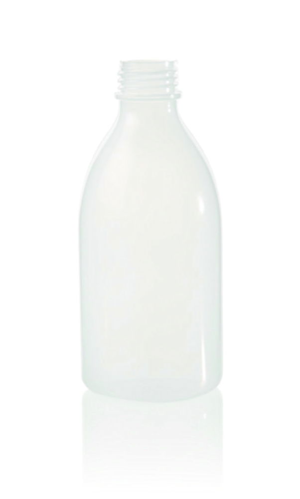 Flaschen 500 ml, GL 25, naturfarben PLASTIBRAND, Enghals, ohne Verschluß VE=50
