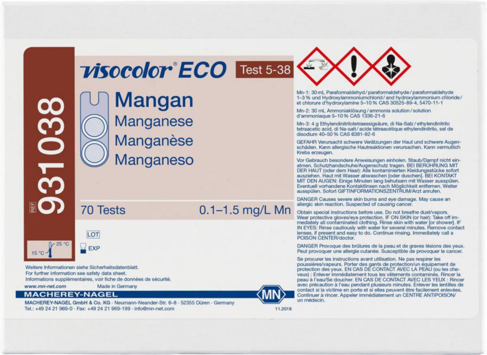 Test kits, VISOCOLOR®ECO for water analysis