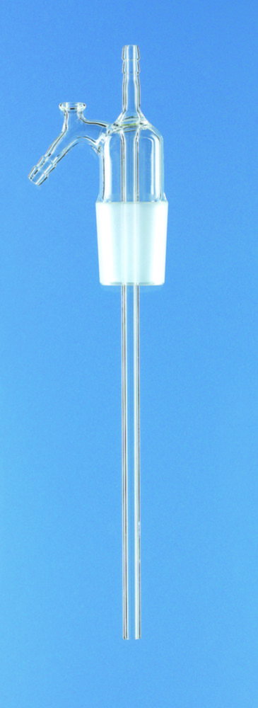 Pump head for glass reservoir bottle, for compact automatic burette