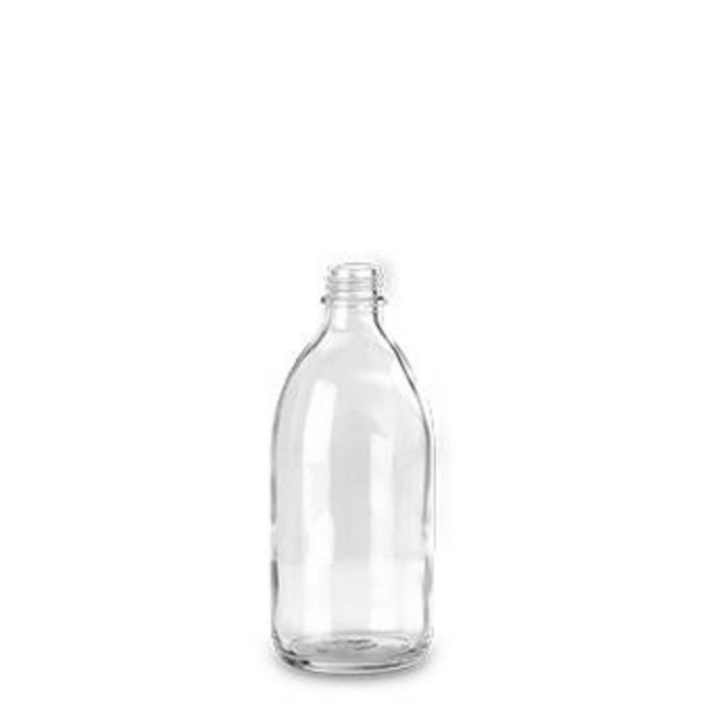 Narrow-mouth bottles, soda-lime glass, clear
