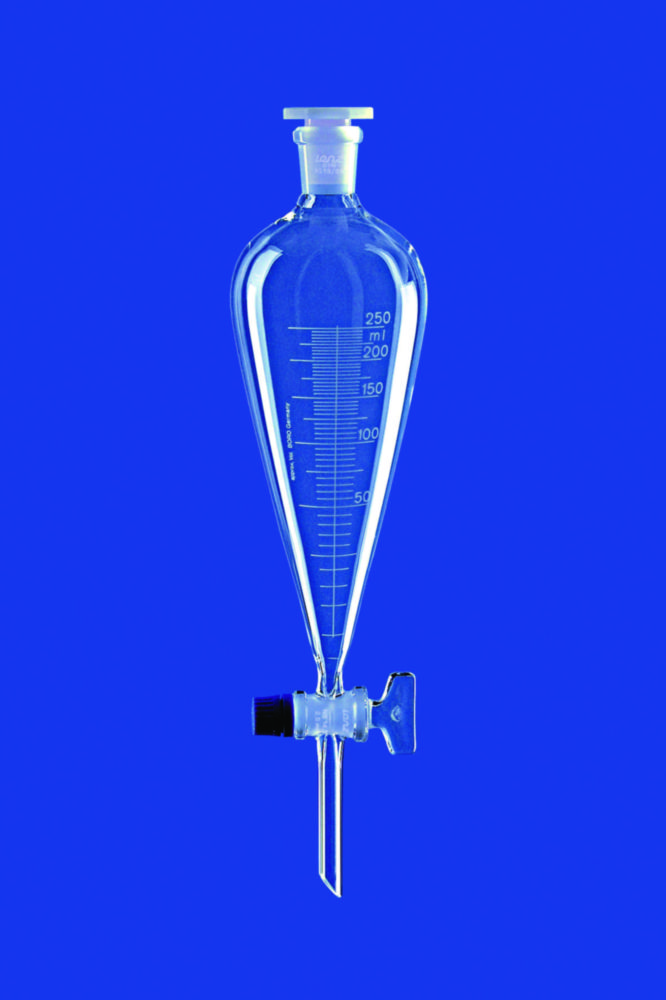 Separating funnels acc. to Squibb, with glass plug, borosilicate glass 3.3