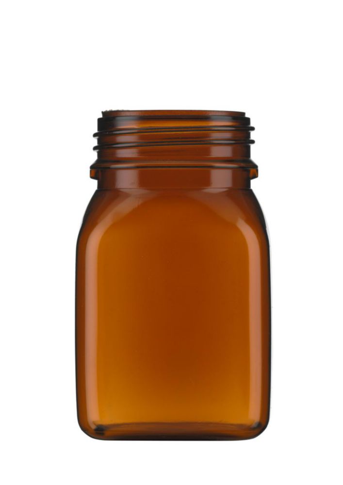 Square, wide-mouth containers without closure, series 310, PVC