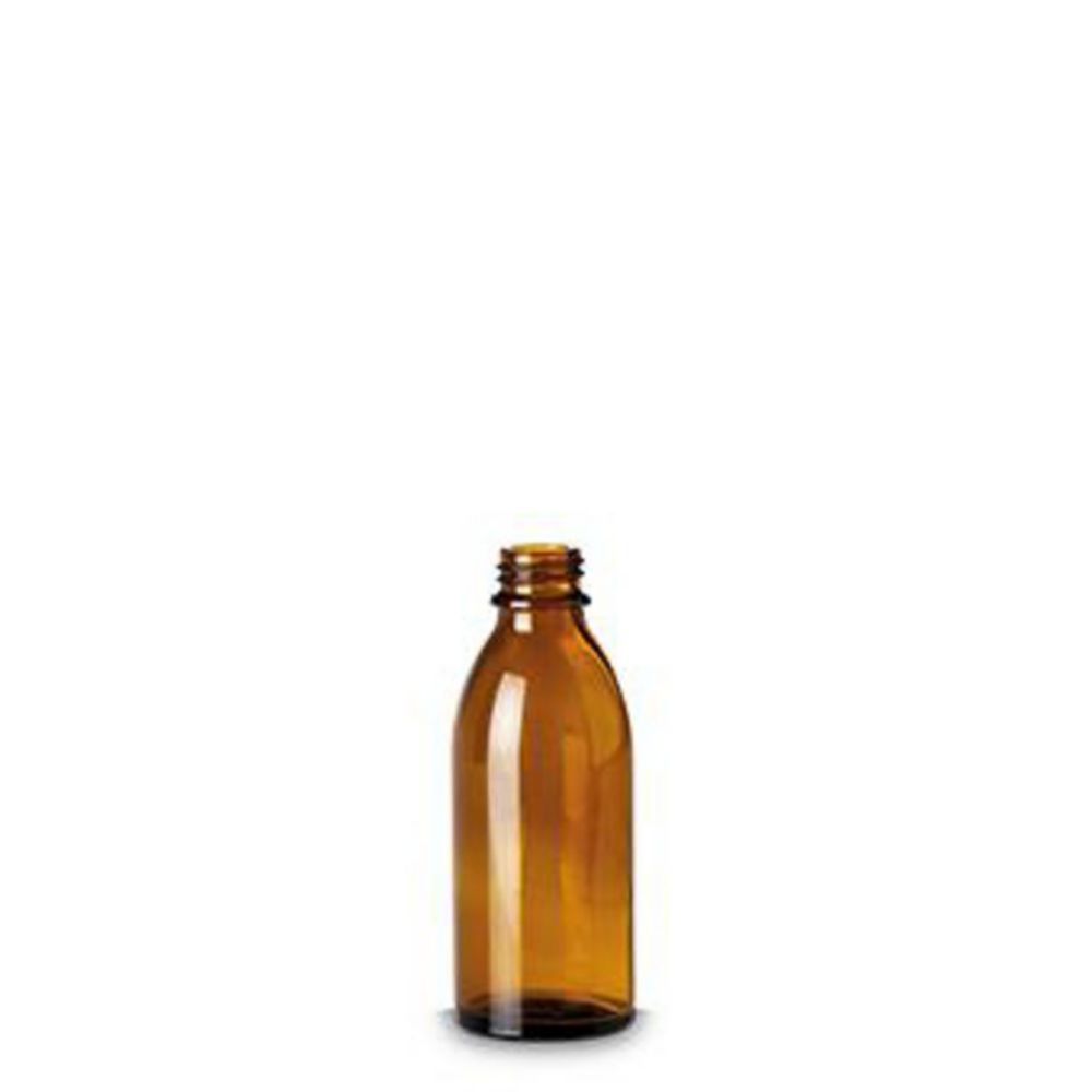Narrow-mouth bottles without closure, soda-lime glass, brown