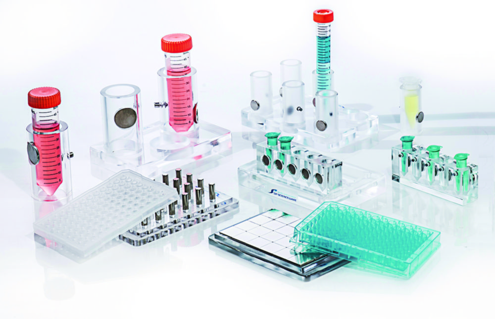 Racks for magnetic nanoparticle based separations