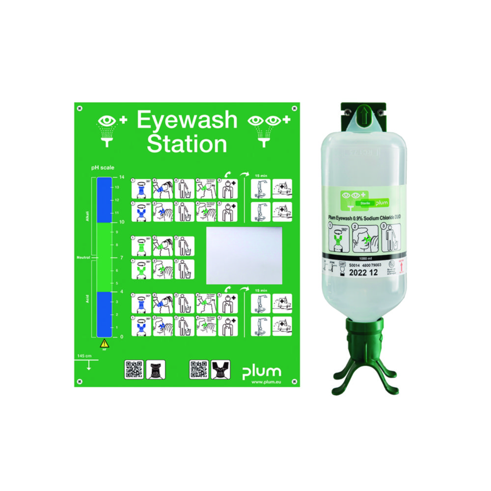 Eye emergency unit with a DUO bottle