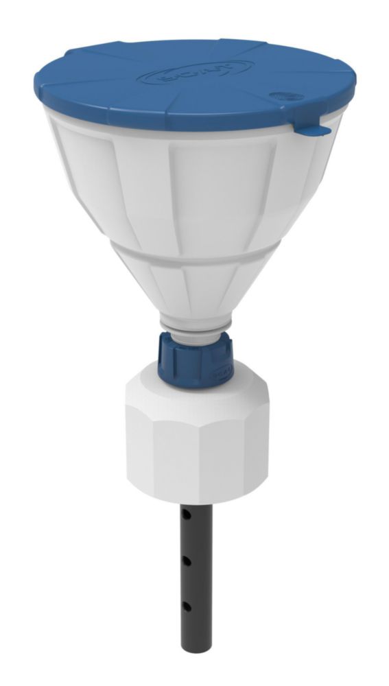 Safety funnel with ball valve, V2.0, HDPE