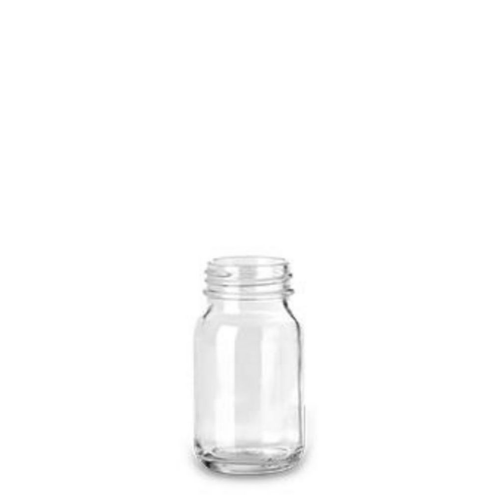 Wide-mouth bottles without closure, soda-lime glass
