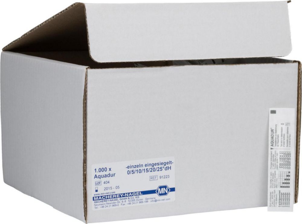 Water hardness test strips, AQUADUR®