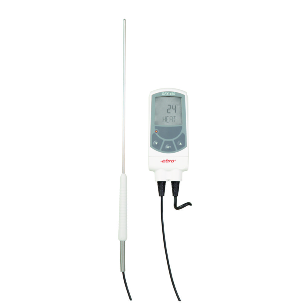 Electronic contact thermometer GFX 460, with fixed stainless steel probe