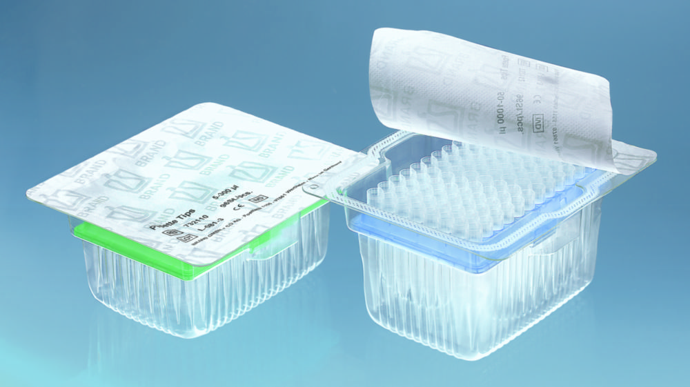Robotic filter tips, PP, racked in TipRack, BIO-CERT®