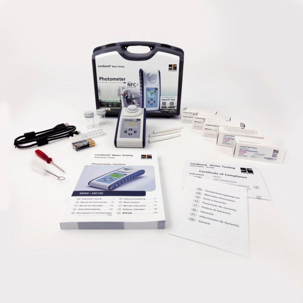 Photometer MD150 Cl-CyA-pH, with tablet reagents