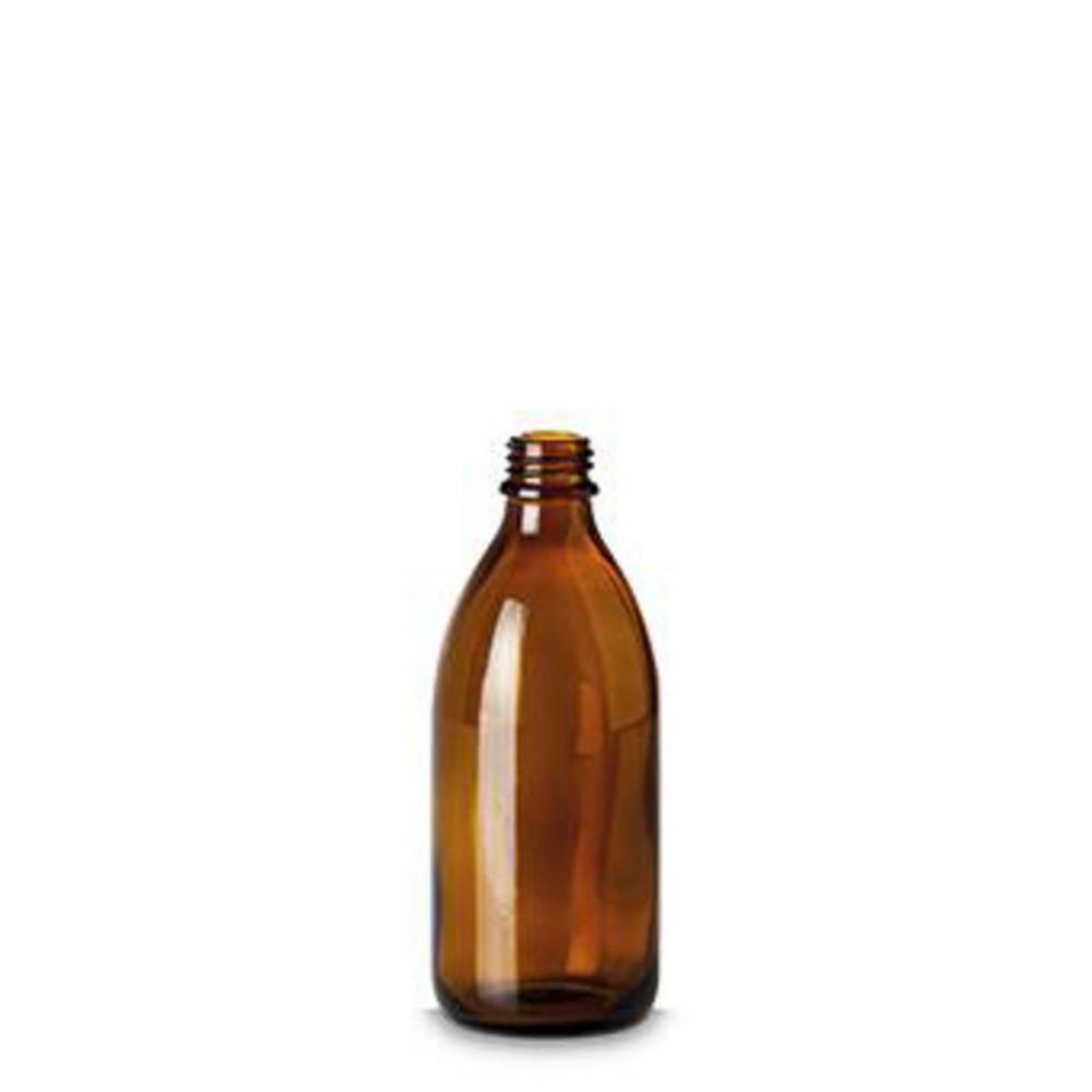 Enghalsflaschen ohne Verschluss, Kalk-Soda Glas, braun