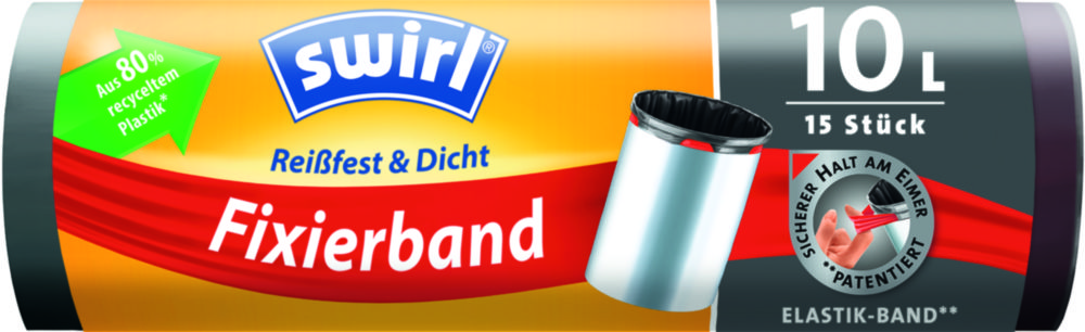 Müllbeutel mit Fixierband