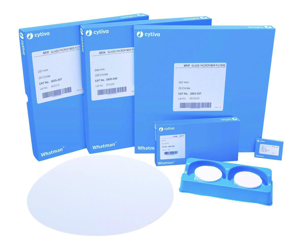 Glass microfibre filters, grade GF/A, round filters