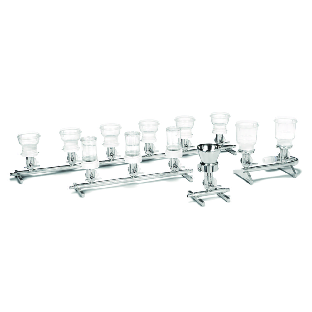 Manifolds Microsart®, including stainless steel funnels