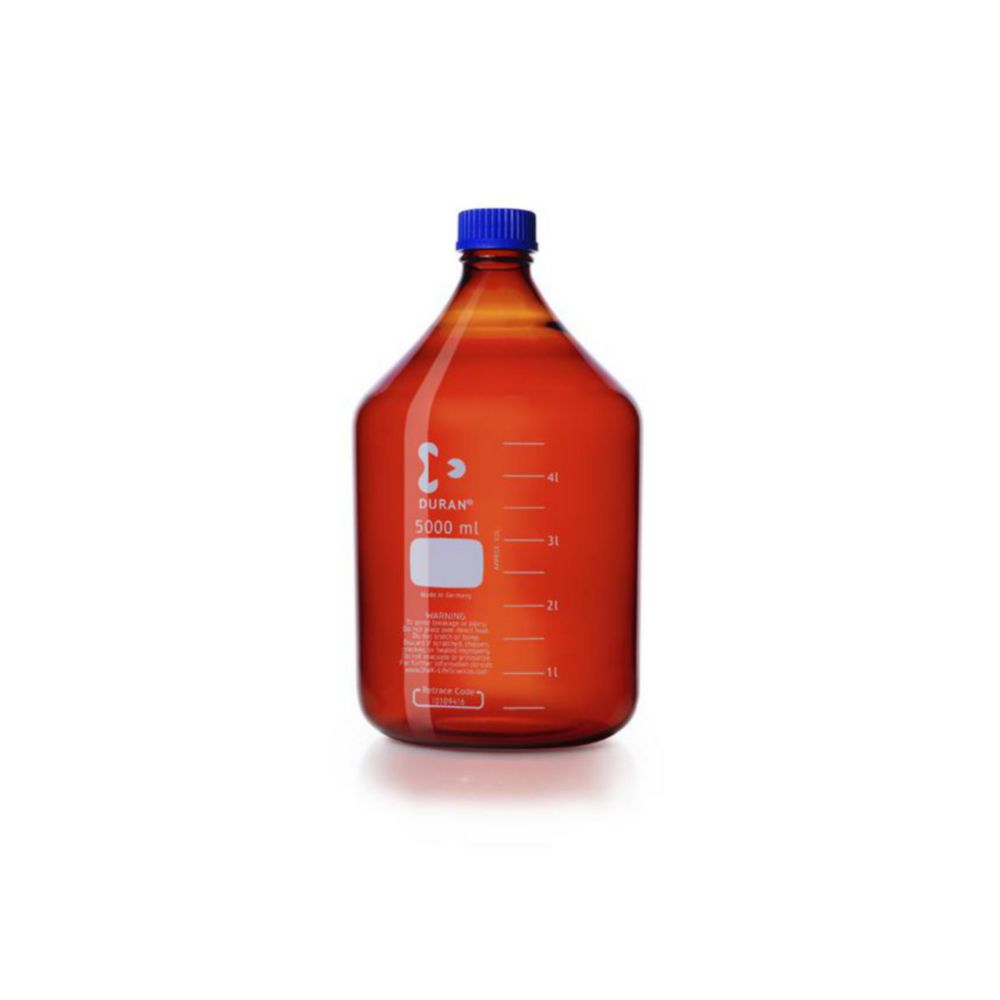 Laborflasche, DURAN® braun, mit Schraubverschluss und Ausgießring aus PP
