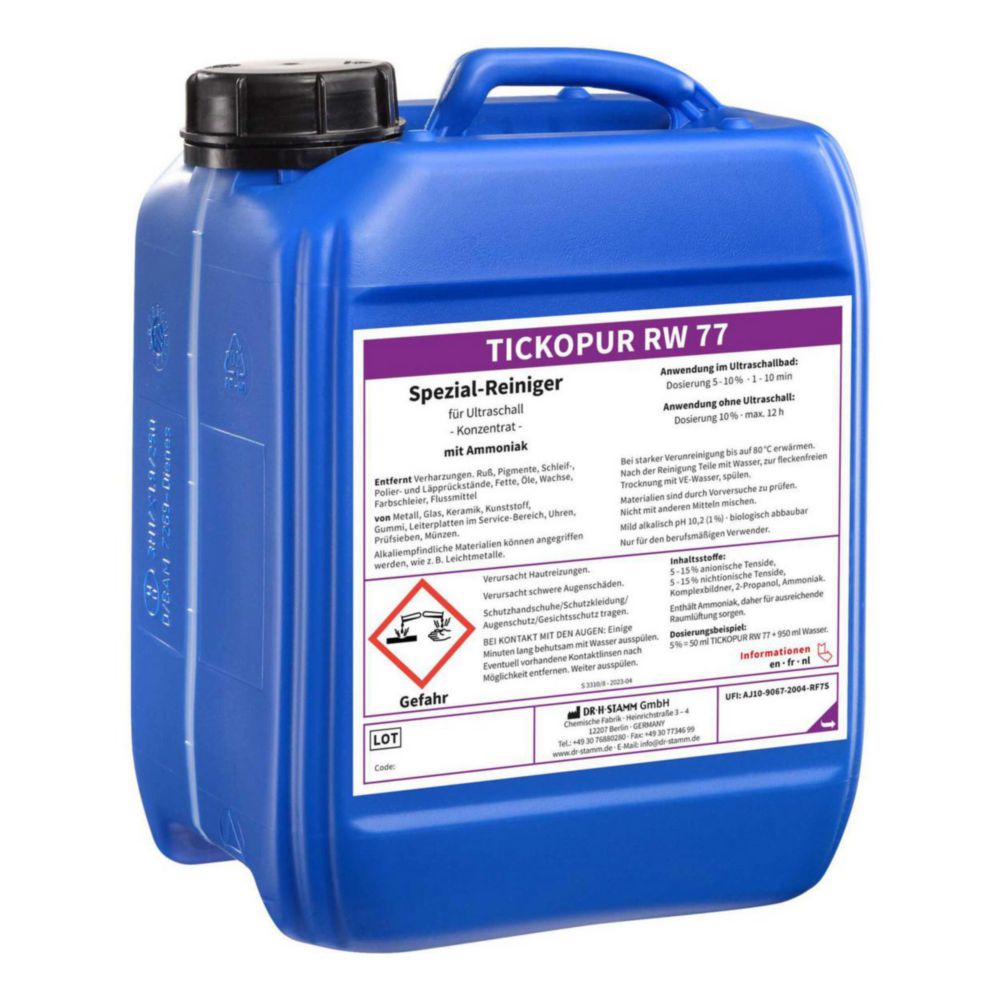Concentrates for ultrasonic baths TICKOPUR RW 77