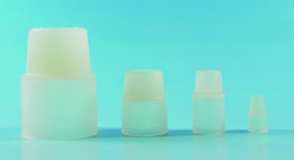 Stoppers, silicone, with turn-over flange