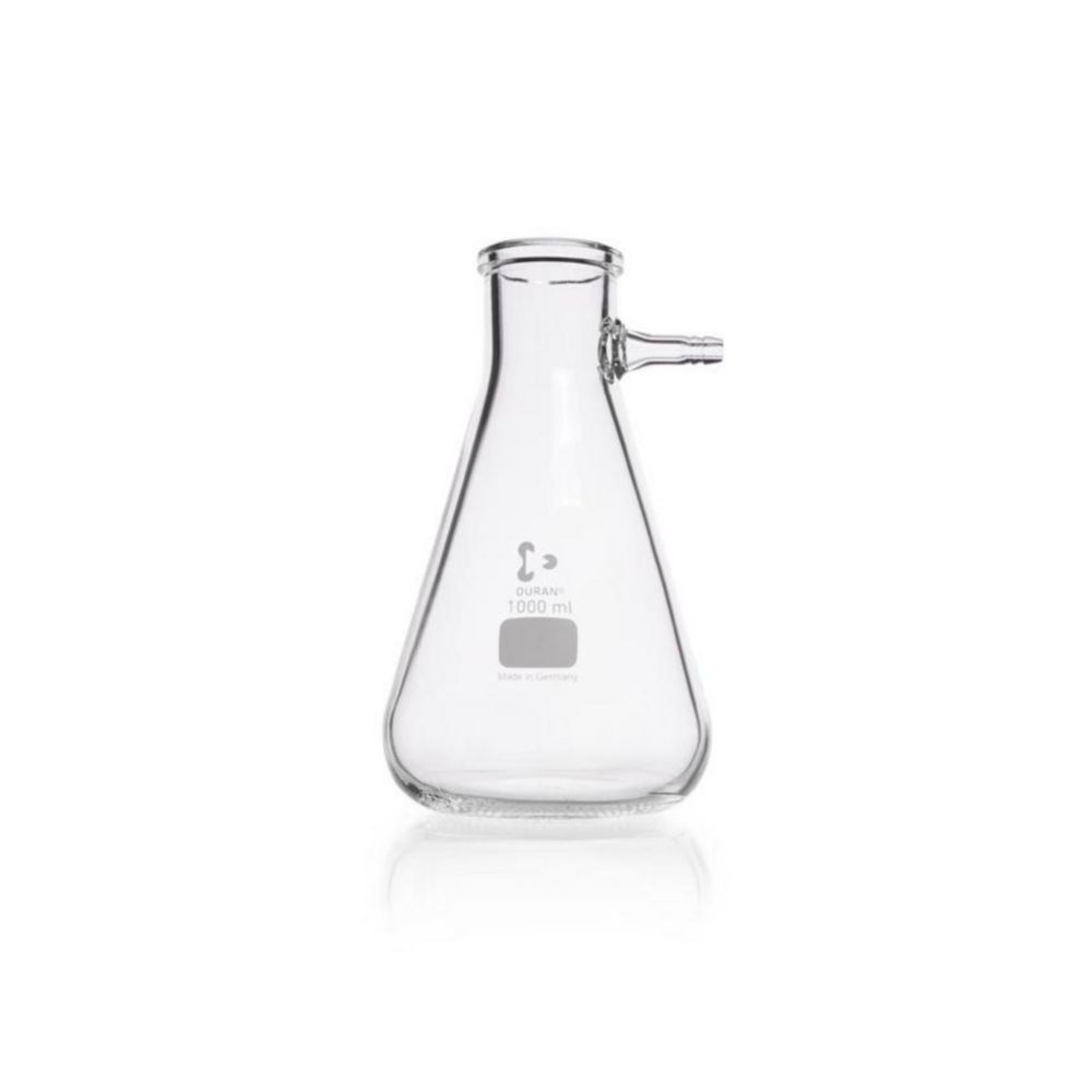 DURAN® Filtering Flask with Glass Hose Connection, Erlenmeyer shape
