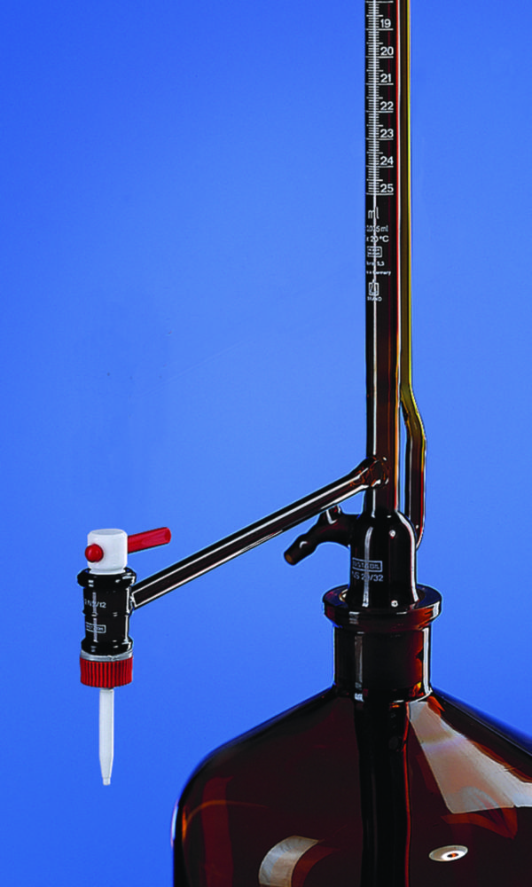 Automatic burettes, Pellet pattern, boro 3.3, amber, class B