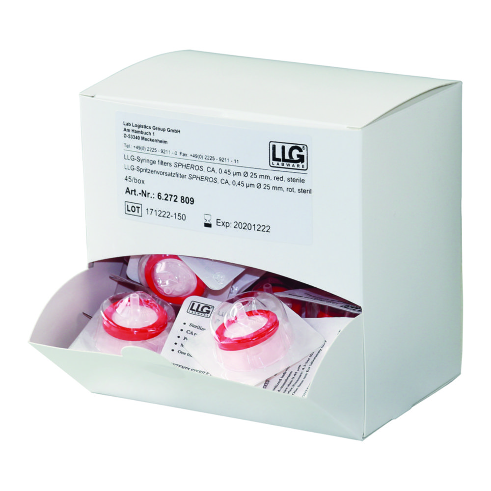 LLG-Spritzenvorsatzfilter SPHEROS, Celluloseacetat