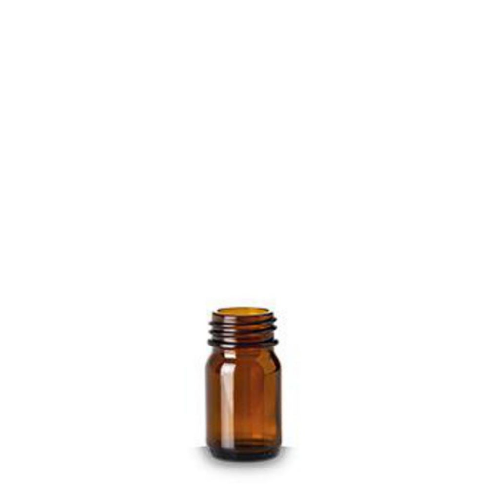 Wide-mouth bottles without closure, soda-lime glass, amber