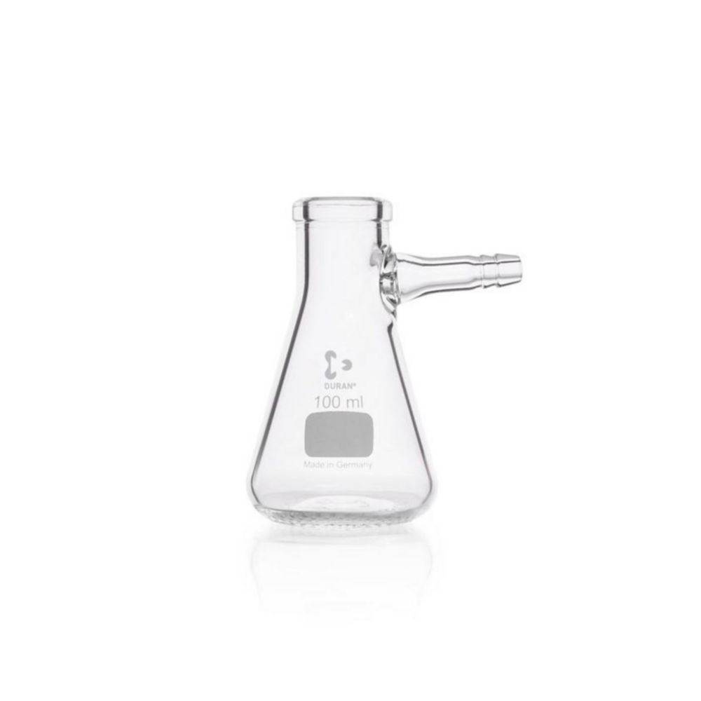 DURAN® Filtering Flask with Glass Hose Connection, Erlenmeyer shape