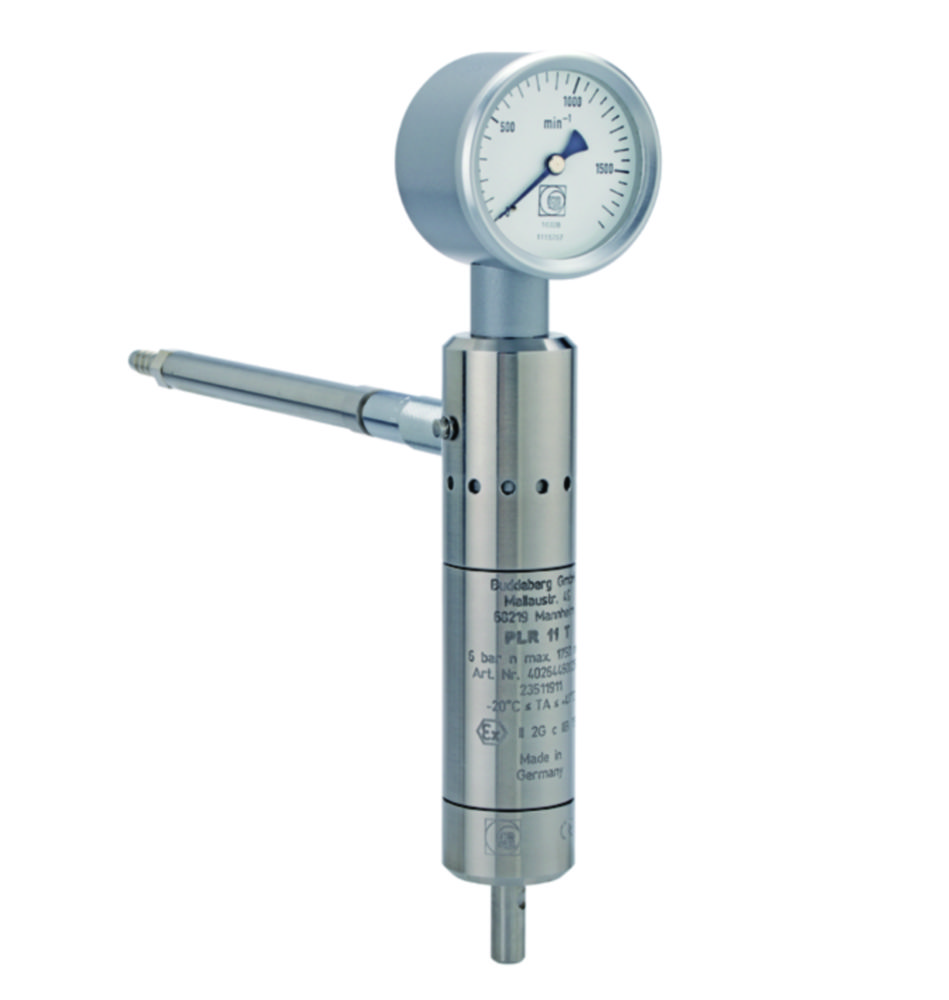 PLR compressed air laboratory stirrers up to 30 l for use in potentially explosive atmospheres, with tachometer