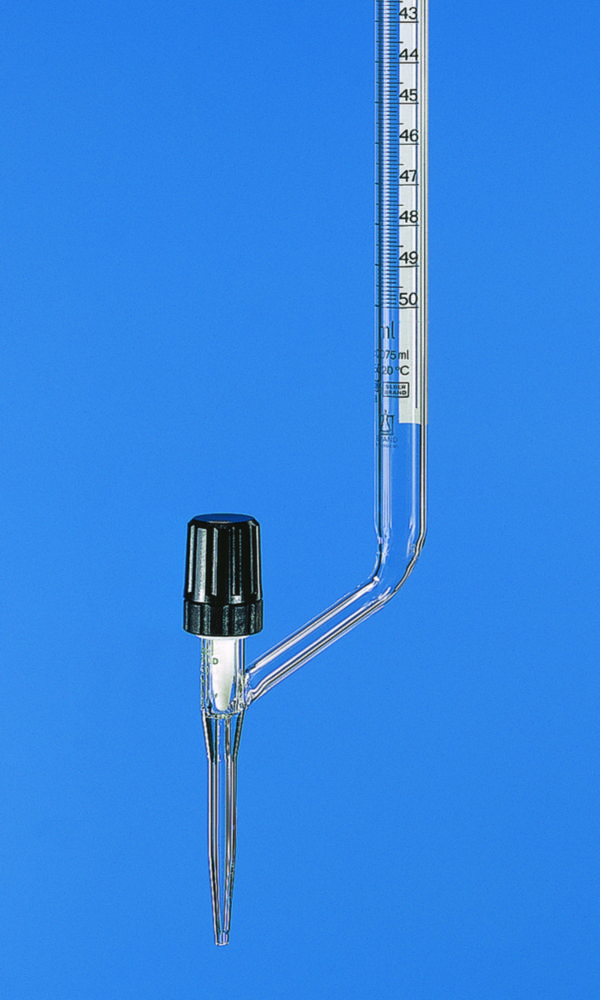 Burettes, lateral valve cock, Boro 3.3, Class B